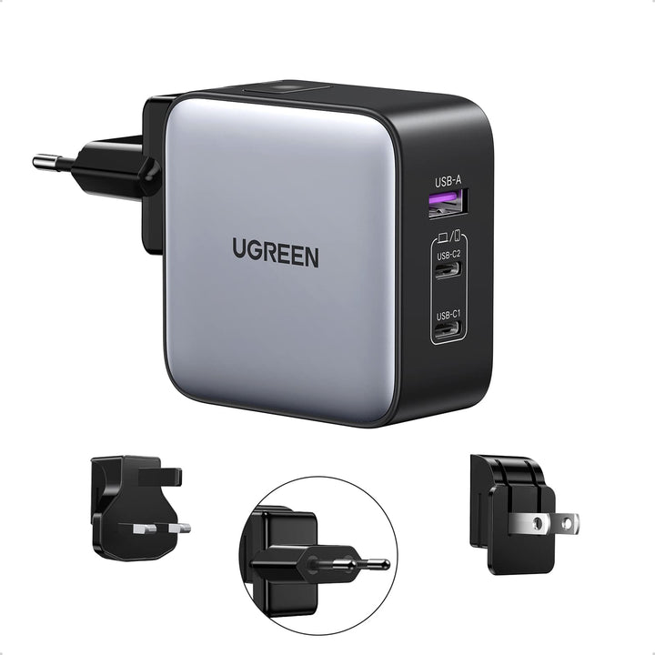 UGREEN Nexode Cargador de Viaje GAN de 65W con Adaptadores