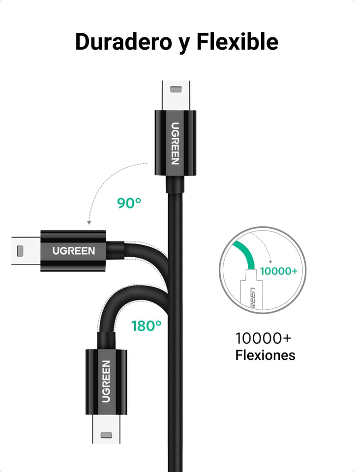 UGREEN 1M Cable USB Tipo C a Mini USB, Cable Mini USB 2.0