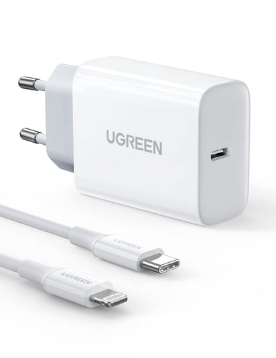 UGREEN Cargador USB C de 20W con Cable Lightning MFi de 1M