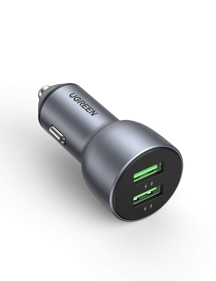 UGREEN 36W Cargador Coche Carga Rápido, Doble USB QC 3.0