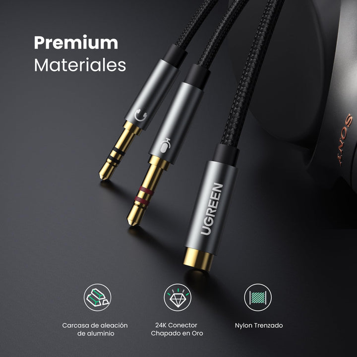 UGREEN Adaptador Jack Micro y Auriculares Separador de Audio y Micrófono