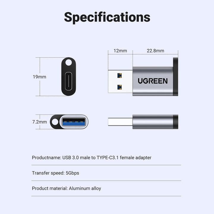 UGREEN Adaptador USB C a USB Conversor Adapter USB A a USB C