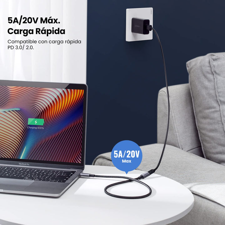 UGREEN Cable de Extensión USB C 3.2 Gen 2 10Gbps Vídeo 4K@60Hz