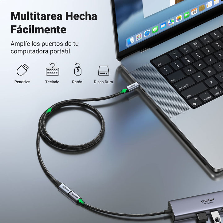 UGREEN Cable de Extensión USB C 3.2 Gen 2 10Gbps Vídeo 4K@60Hz