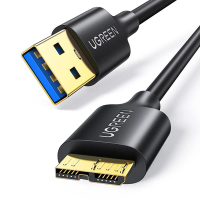 UGREEN Cable Micro B 3.0, Cable USB 3.0 Tipo A a Micro B para Discos Duros Toshiba Externos WD Alta Velocidad 5Gbps, Cables Cargador rápido 3.0 para Samsung Galaxy S5, Galaxy Note 3,(0.5 Metro)