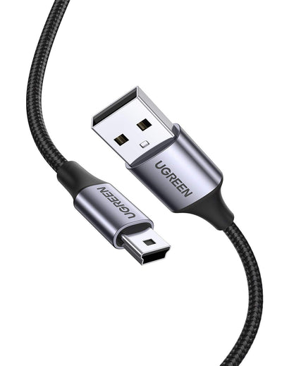 UGREEN Cable USB 2.0 a Mini USB, USB Tipo A a USB Tipo B Mini Cable Nylon Alta Velocidad para PS3, Wii U Pro, Disco Duro Externo, Cámaras Digitales, MP3/ DVD