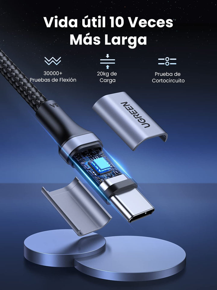 UGREEN Cable USB C 2Pack Carga Rápida PD 3.0 100W