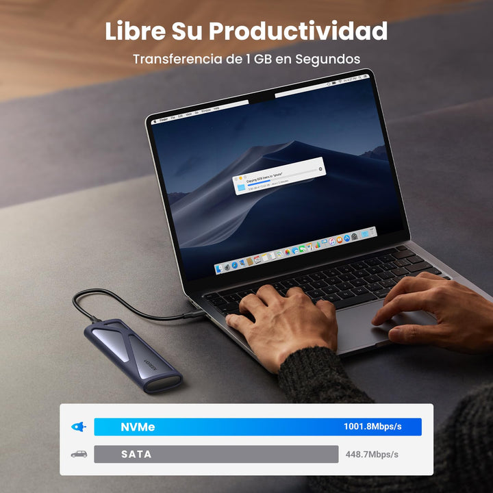 UGREEN Carcasa Disco Duro para SSD M.2 NVMe/SATA 
