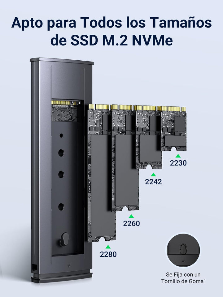 UGREEN Carcasa Disco Duro para SSD M.2 NVMe con 10 Gbps