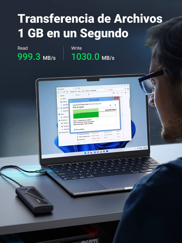 UGREEN Carcasa Disco Duro para SSD M.2 NVMe con 10 Gbps