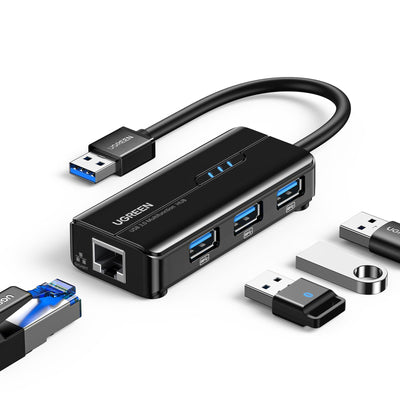 UGREEN  Hub USB 3.0 con Ethernet y 3 Puertos de 5 Gbps
