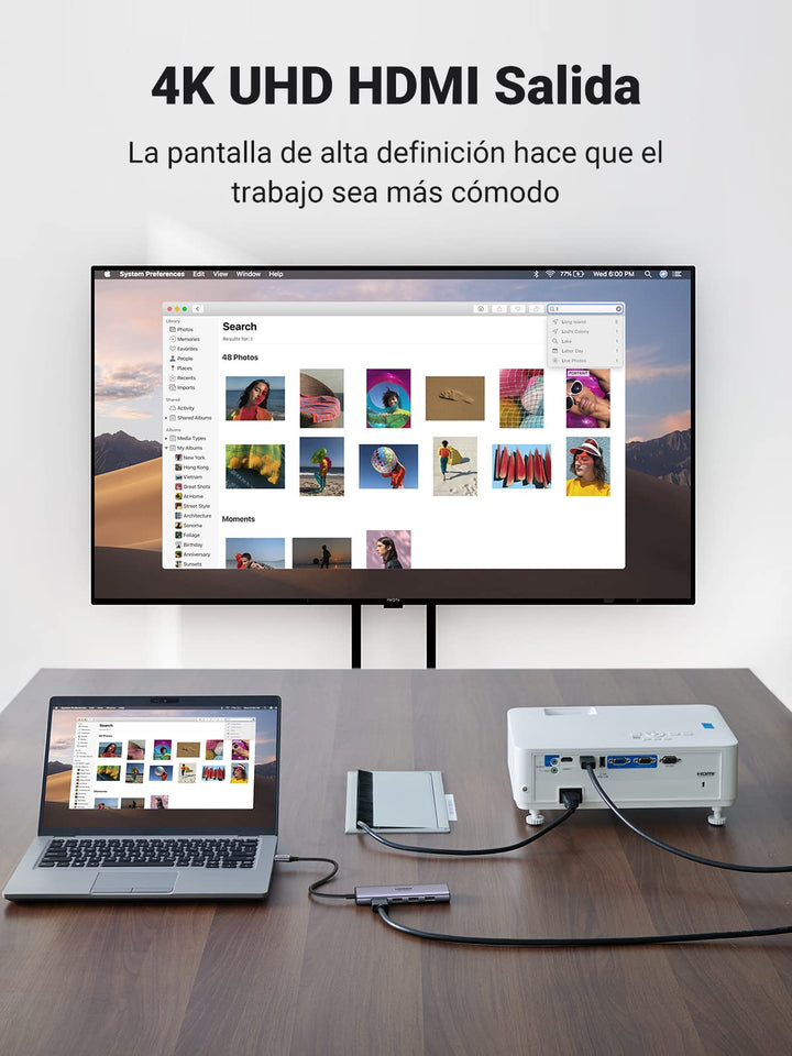 UGREEN Hub USB C 4K 60Hz, 6 En 1 USB C Hub a HDMI 4K 60Hz