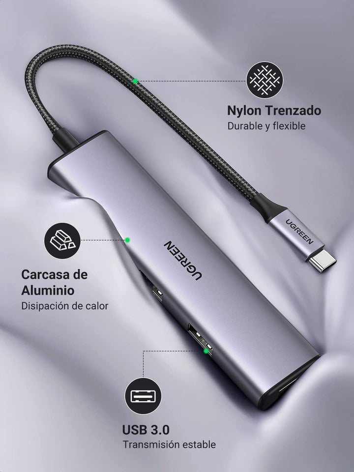 UGREEN Hub USB C a USB 3.0 4 Puertos Ladrón USB C Hub