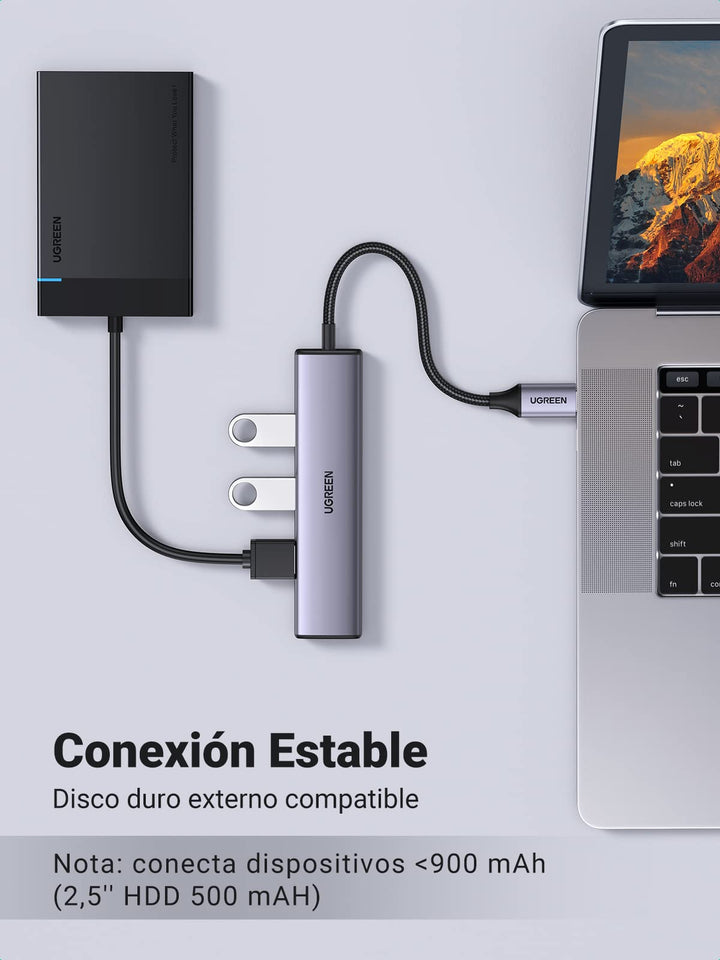 UGREEN Hub USB C a USB 3.0 4 Puertos Ladrón USB C Hub