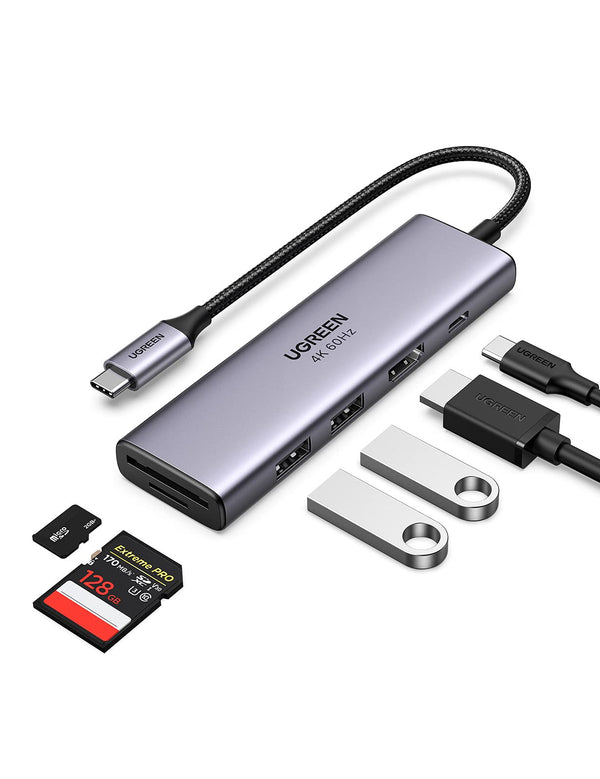 UGREEN Hub USB C, Adaptador USB C Hub HDMI 4K 60Hz, USB 3.0 2 Puertos