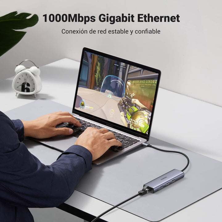 UGREEN Hub USB C Ethernet Gigabit RJ45 4K 30Hz HDMI