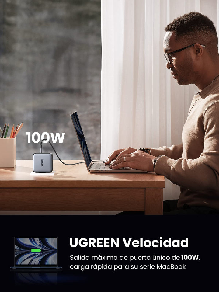 UGREEN Nexode 100W Cargador USB C GAN 4 Puertos