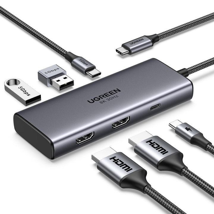 UGREEN Revodok Hub USB C Doble HDMI 8K 4K Adaptador