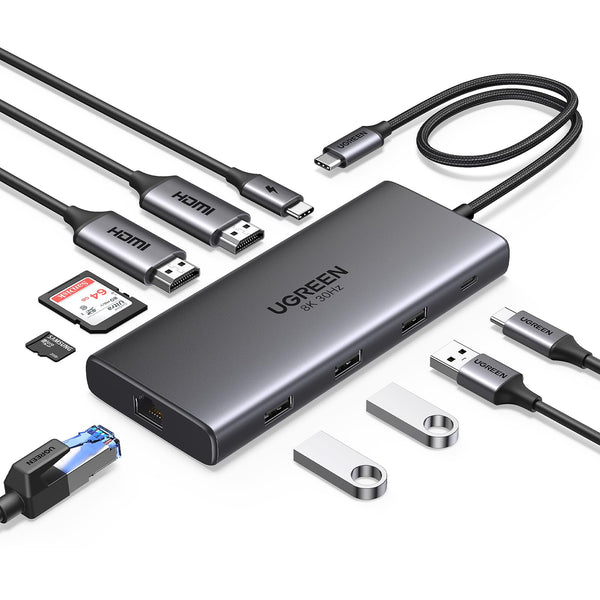 UGREEN Revodok Pro 210 Docking Station USB C 10 En 1 Doble HDMI