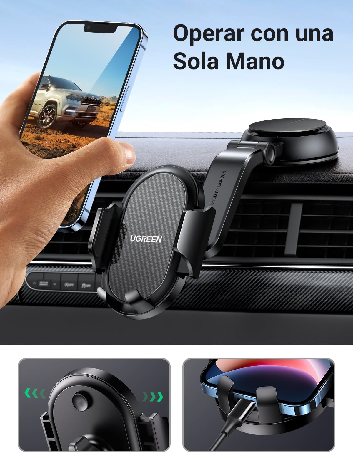 UGREEN Soporte Móvil Coche, Soporte Teléfono Coche – UGREEN ES