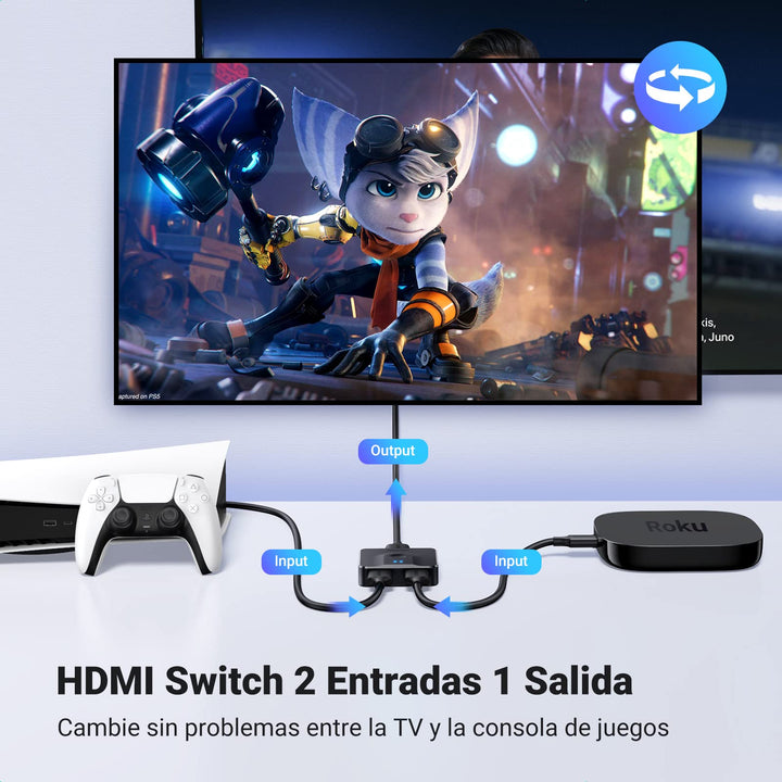 UGREEN Switch HDMI 4K 60Hz 2 Entradas 1 Salida Switch HDMI