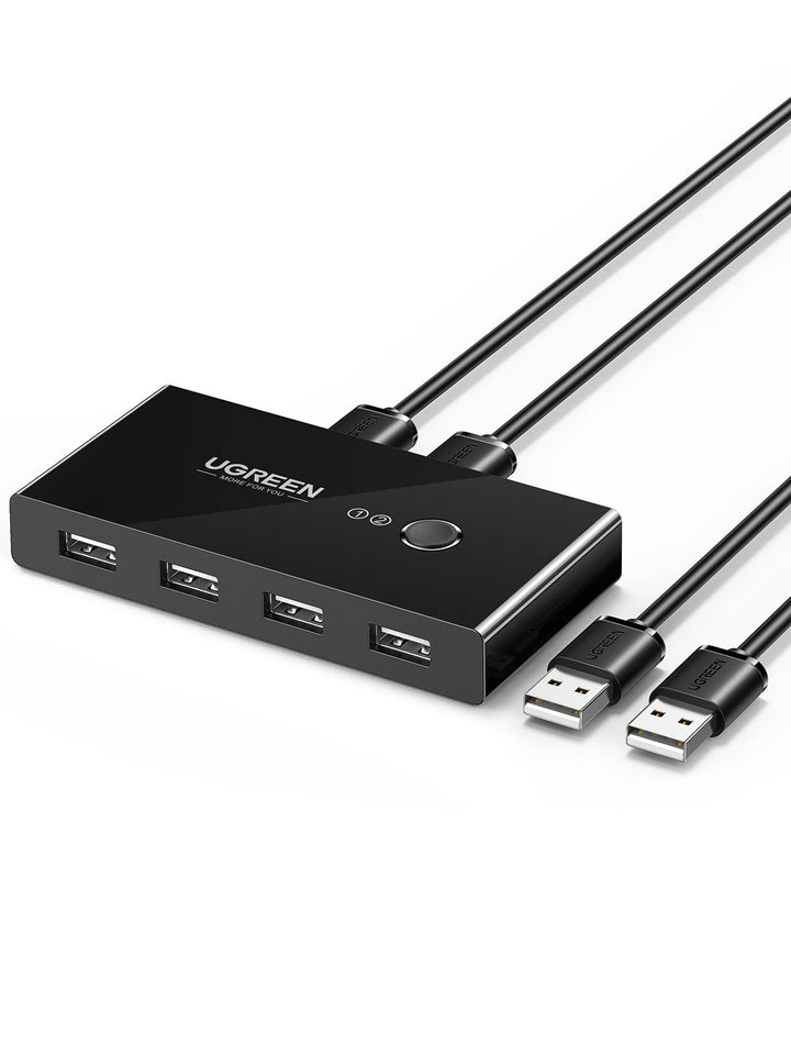 UGREEN Switch USB 2.0, Conmutador USB 2 Entradas y 4 Salidas