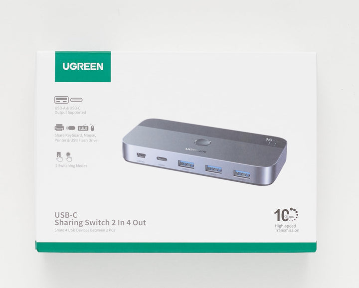 UGREEN Switch USB C 3.2 10Gbps 4 puertos Switch 2 Entradas 4 Salidas