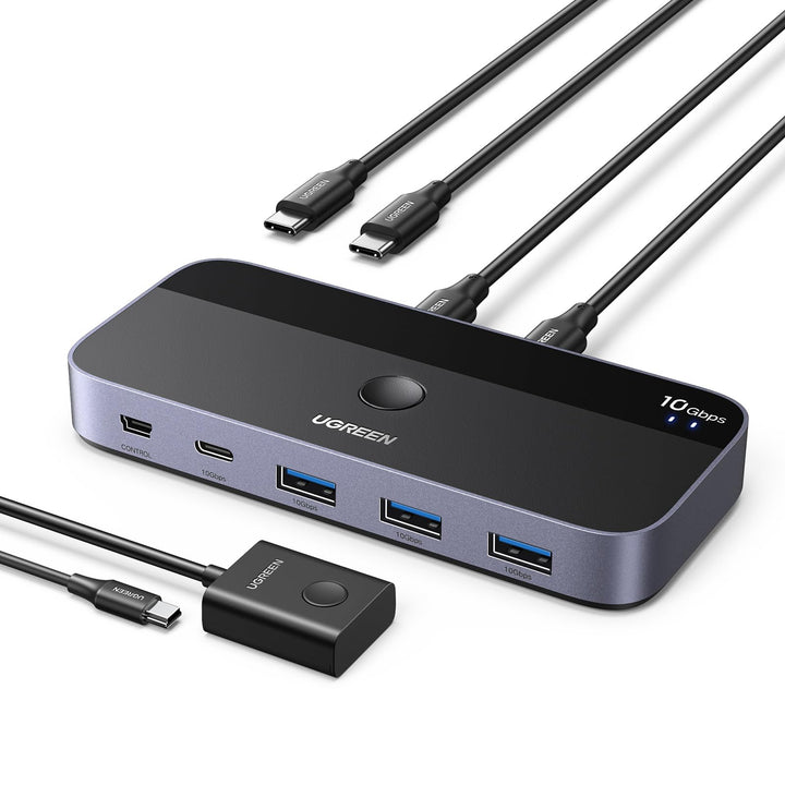 UGREEN Switch USB C 3.2 10Gbps 4 puertos Switch 2 Entradas 4 Salidas