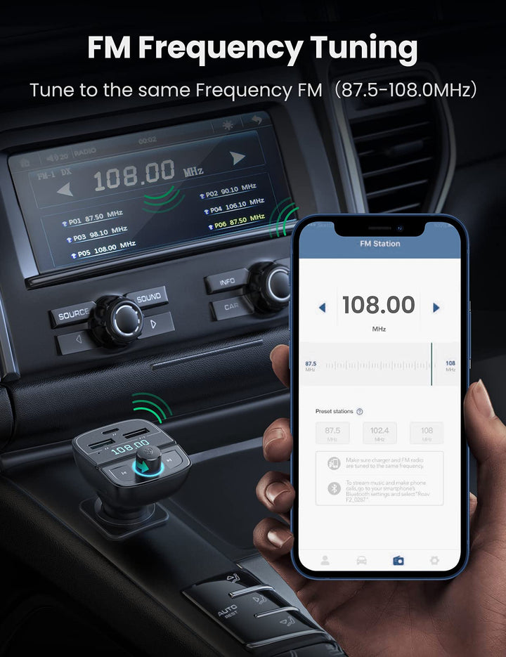 UGREEN Transmisor Bluetooth 5.0 con Carga Rápida y FM