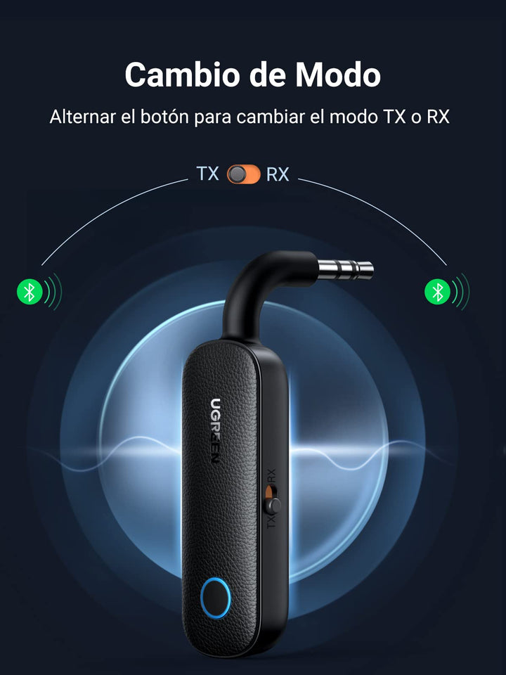 UGREEN Transmisor Receptor Bluetooth Adaptador Bluetooth 5.0 2 en 1