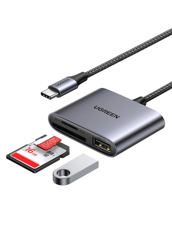 UGREEN USB C Lector de Tarjetas SD Micro SD con Puerto USB 2.0