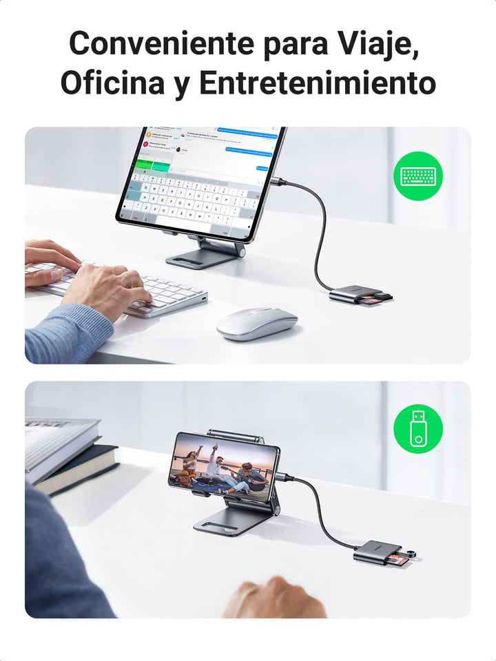 UGREEN USB C Lector de Tarjetas SD Micro SD con Puerto USB 2.0